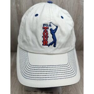 The Game PGA Tour Men's Hat Tan Strapback Dad Cap Vintage OSFA Adjustable Cotton